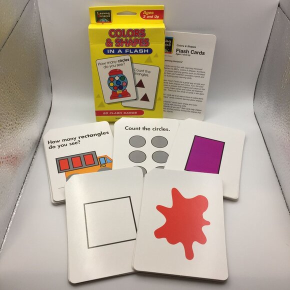 Set of 2 Learning Horizons Numbers Colors & Shapes in a Flash 50 Cards Visual - Picture 9 of 16